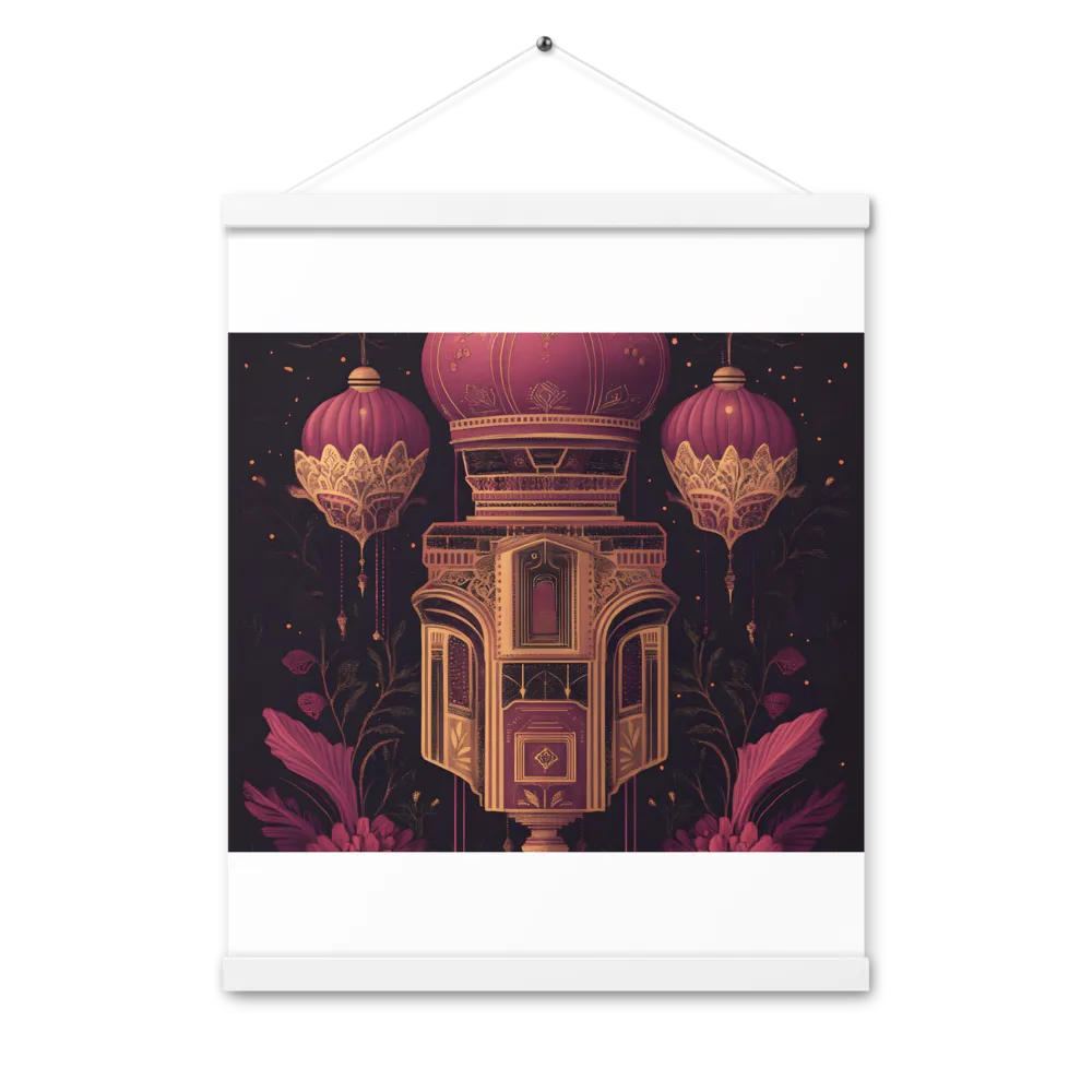 Ornate Harmony: A Digital Floral Architecture | Poster With White Wood Hanger | 16″×20″