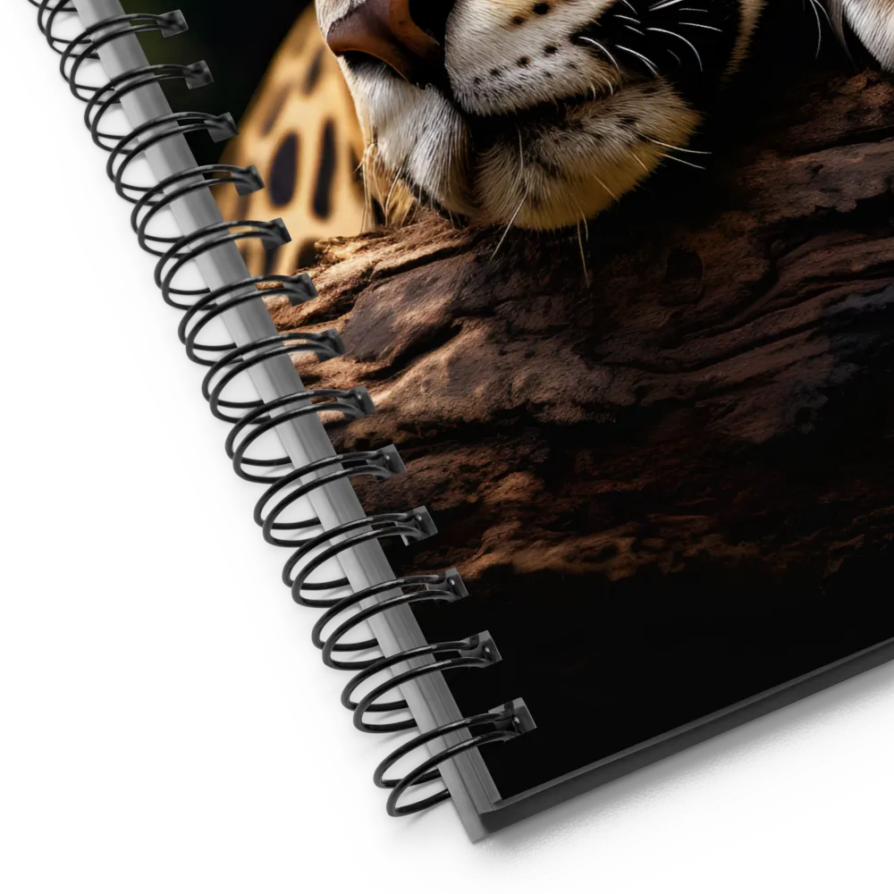 Tranquil Majesty: The Resting Leopard | Spiral Notebook