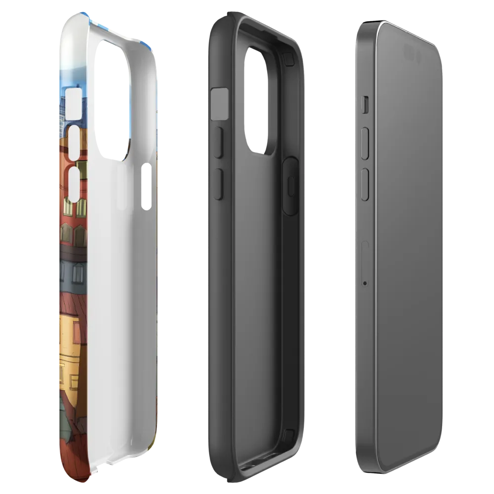 Urban Symphony: A Colorful Cityscape | Phone Case |  14 Pro Max | Tough Case | Glossy