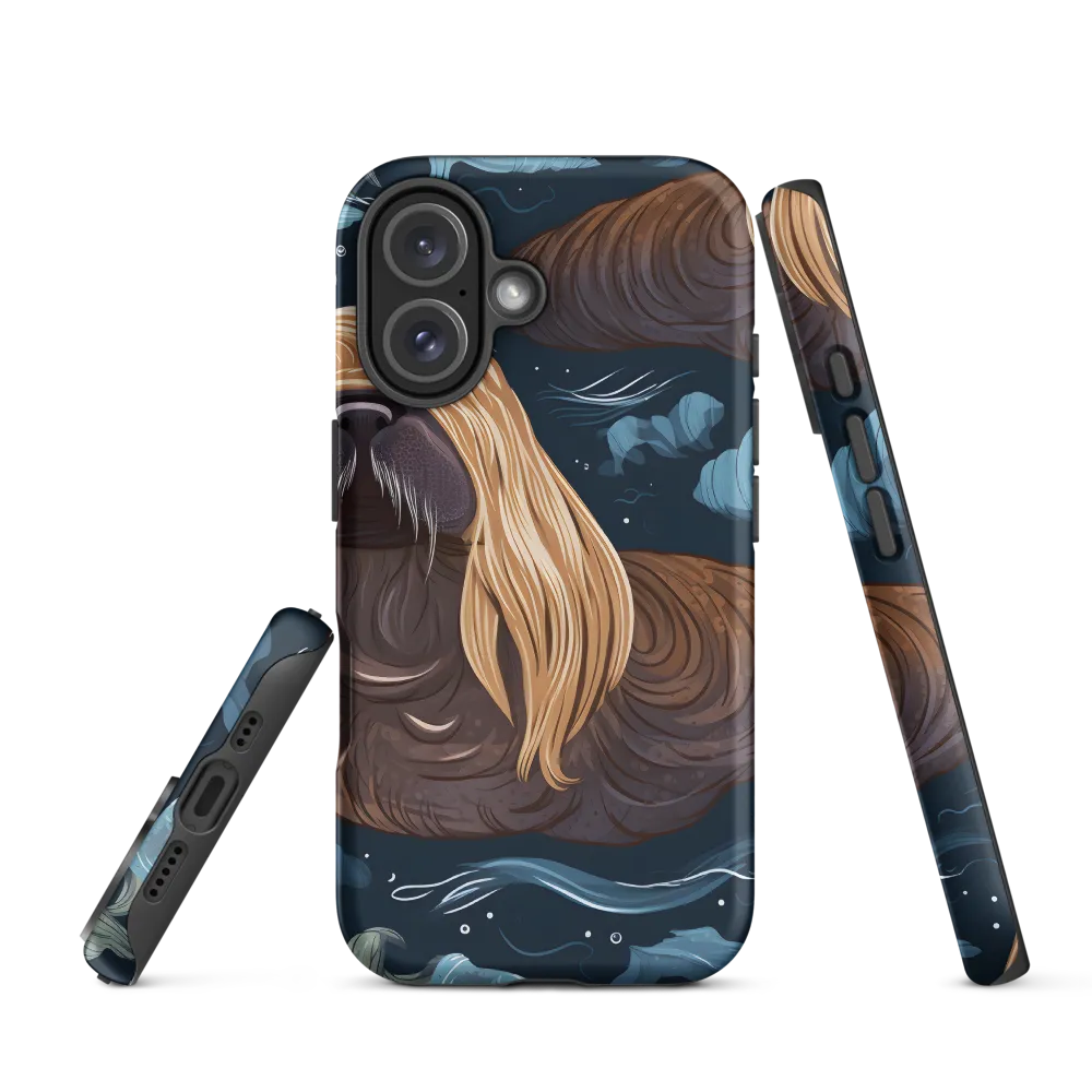 Whimsical Walruses in Deep Blue