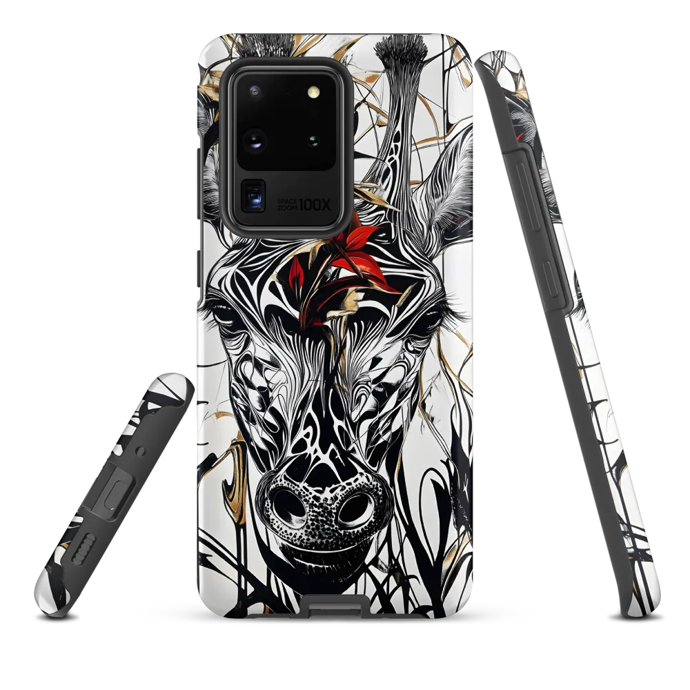 Floral Elegance: The Giraffe's Portrait