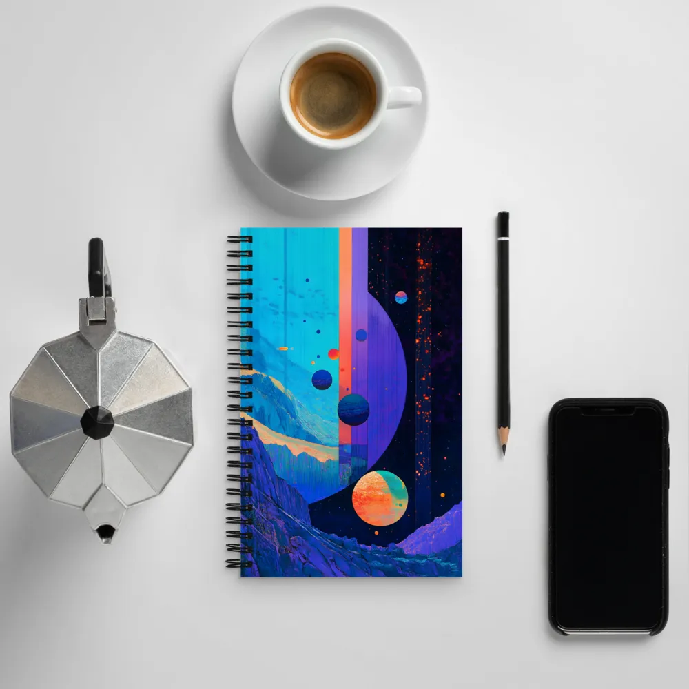 Celestial Harmony: A Surreal Exploration of Space | Spiral Notebook