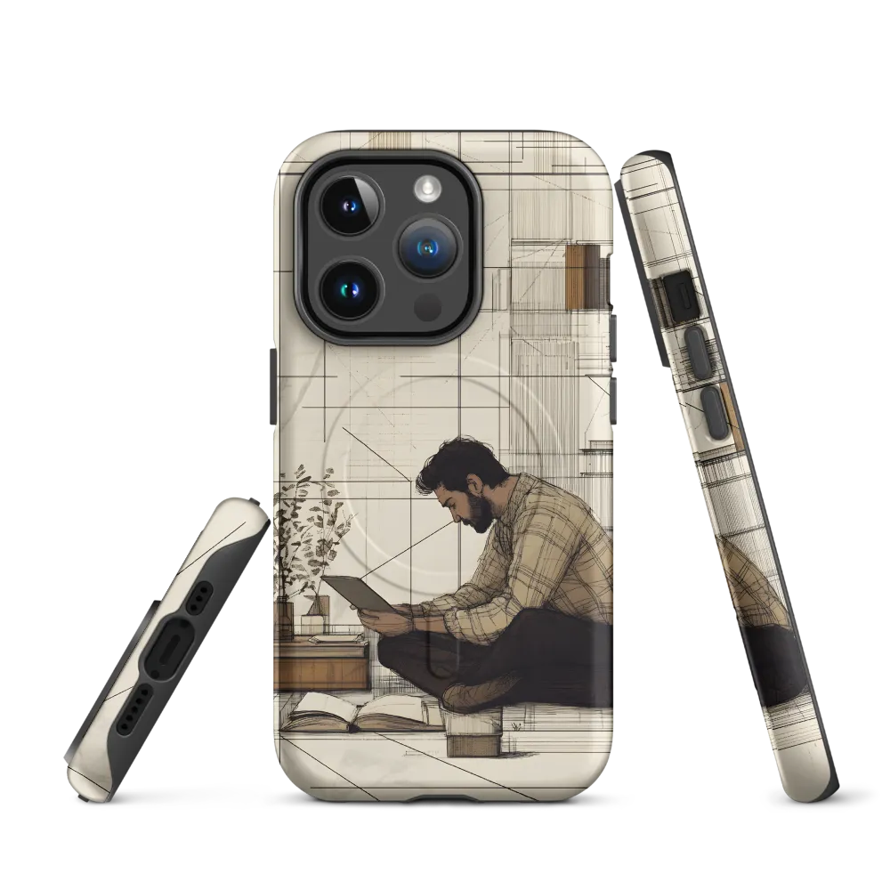 Quiet Reflections in Line | Phone Case |  14 Pro | MagSafe® Tough Case | Matte