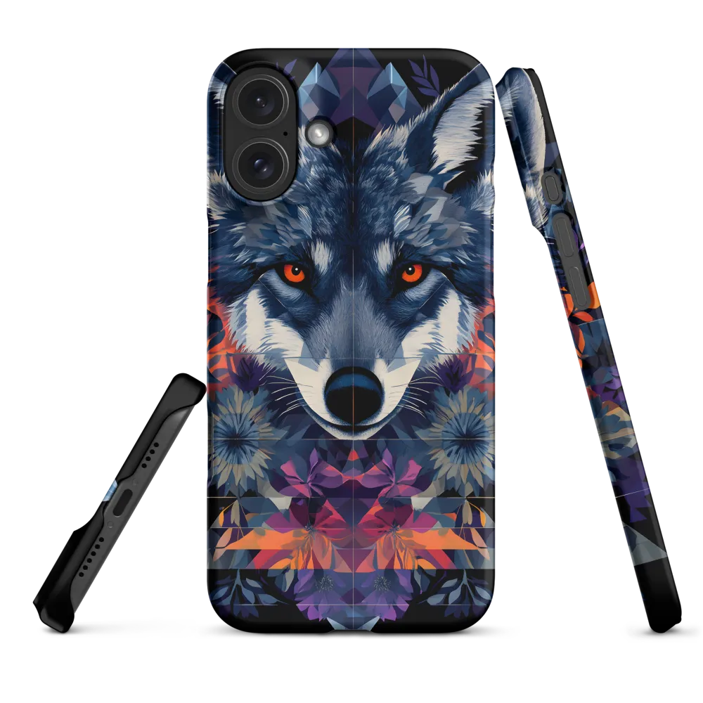 Mystical Wolf Amidst Floral Geometry