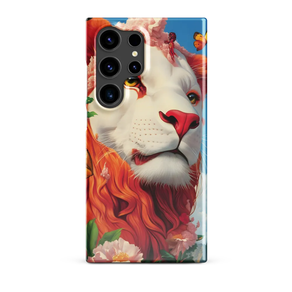 Majestic Lion Amidst Floral Splendor