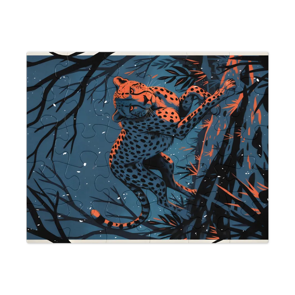 Midnight Cheetah 
 Jigsaw Puzzle in Tin Box