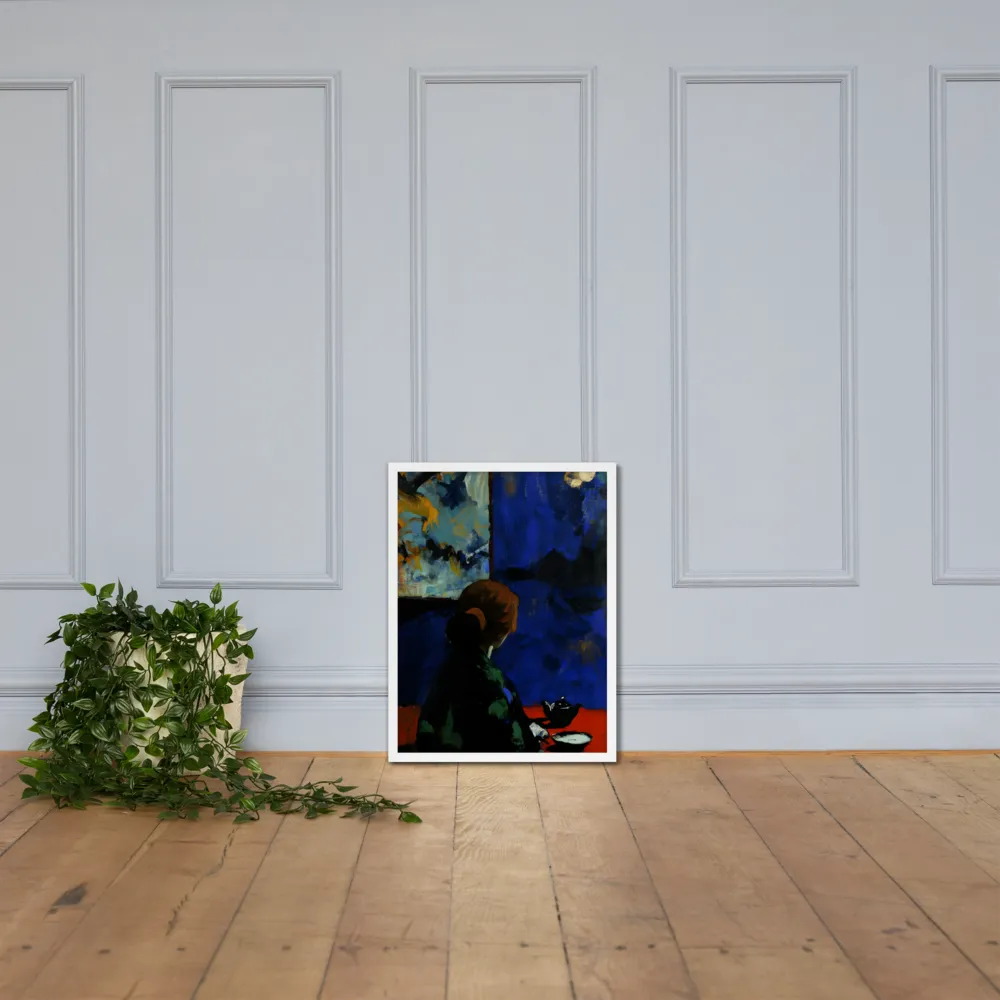 Contemplation Under the Night Sky | Poster with White Frame | 18″×24″