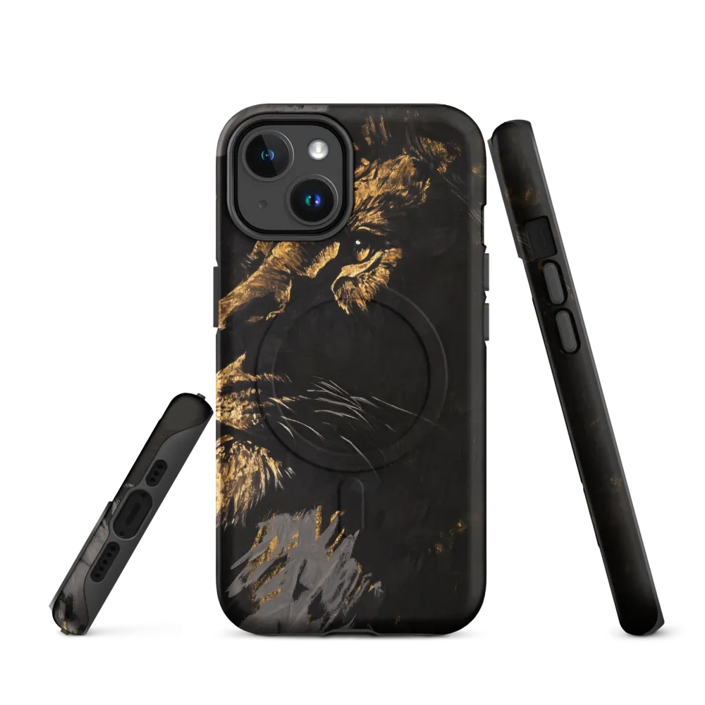 Majestic Gaze: The Golden Lion | Phone Case |  14 | MagSafe® Tough Case | Matte