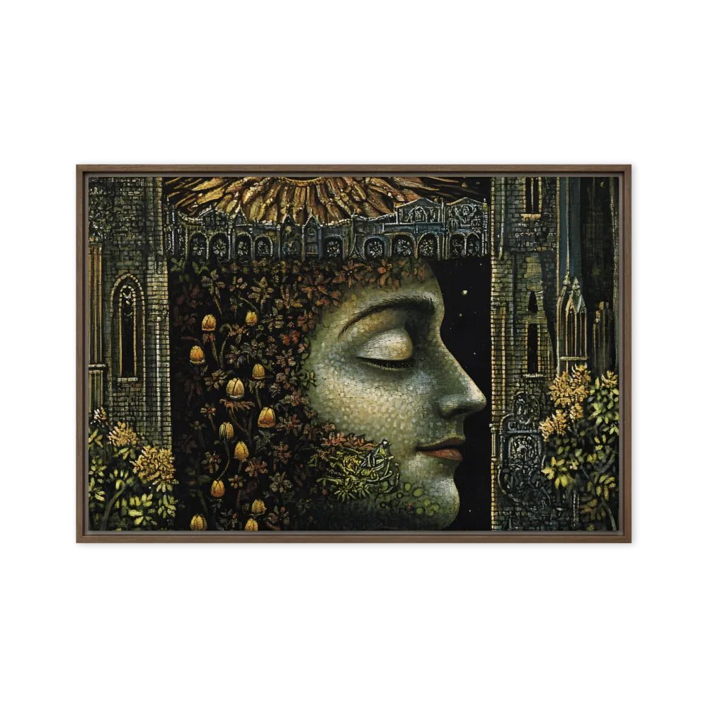 Nature’s Embrace: The Infinite Connection | Canvas with Brown Frame | 24″×36″