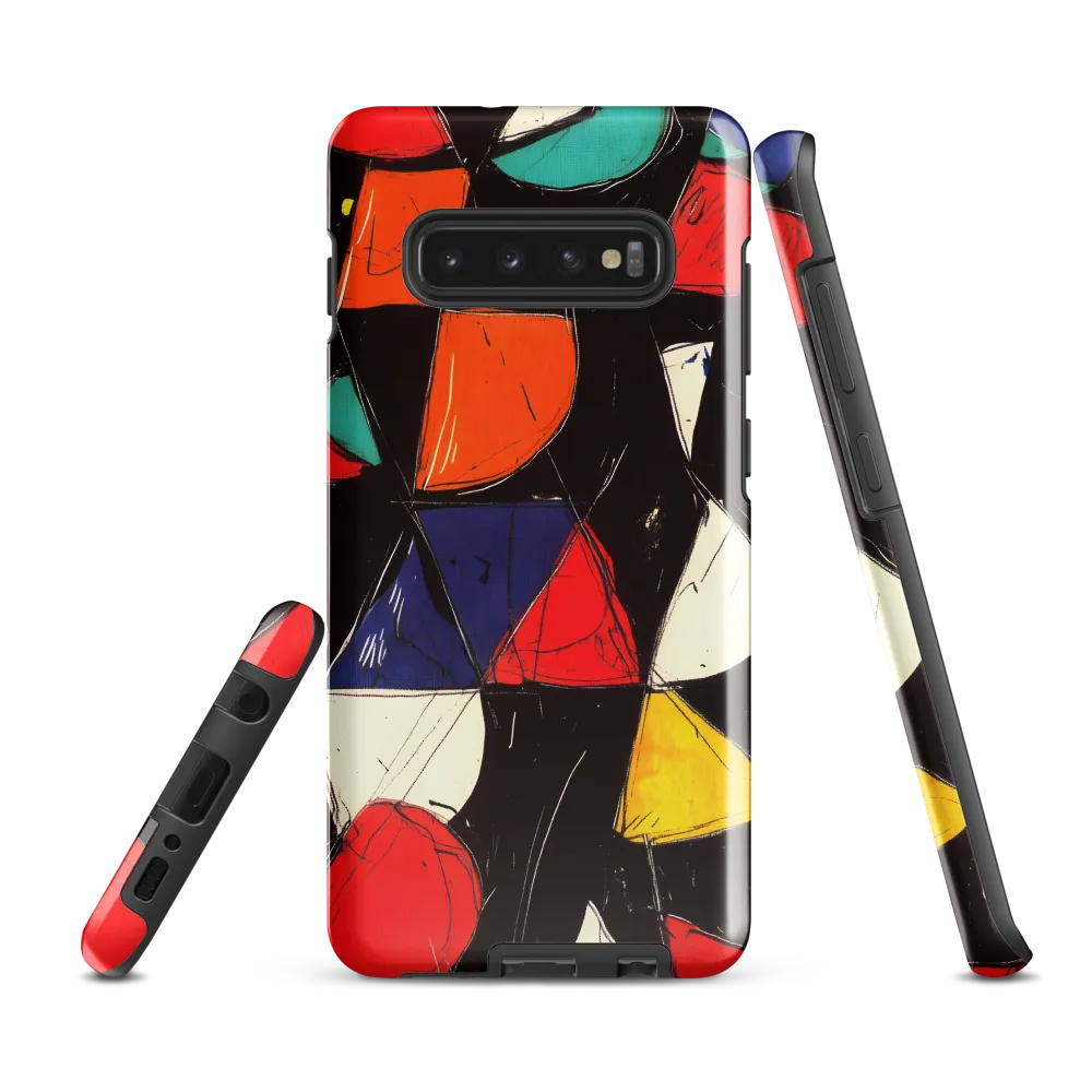 Vibrant Geometric Symphony | Phone Case |  S10 Plus | Tough Case | Glossy