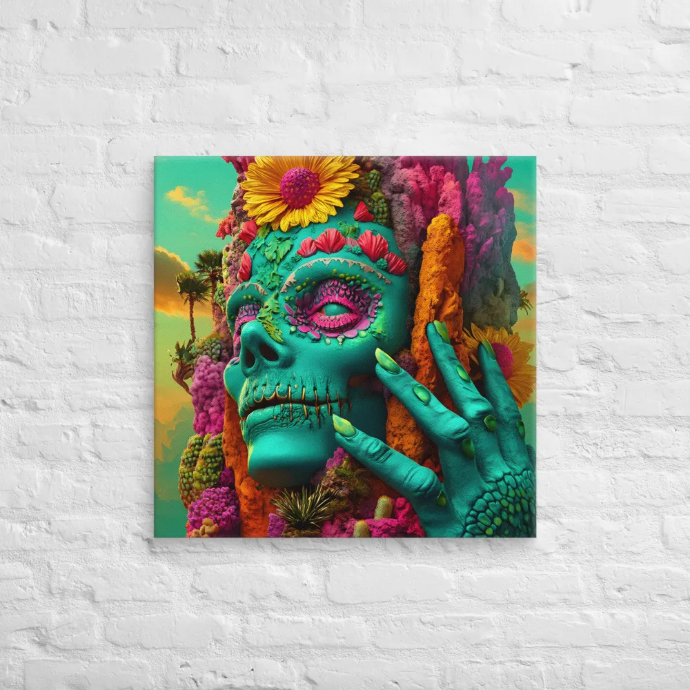 Ethereal Skull Garden | Canvas | 26″×26″