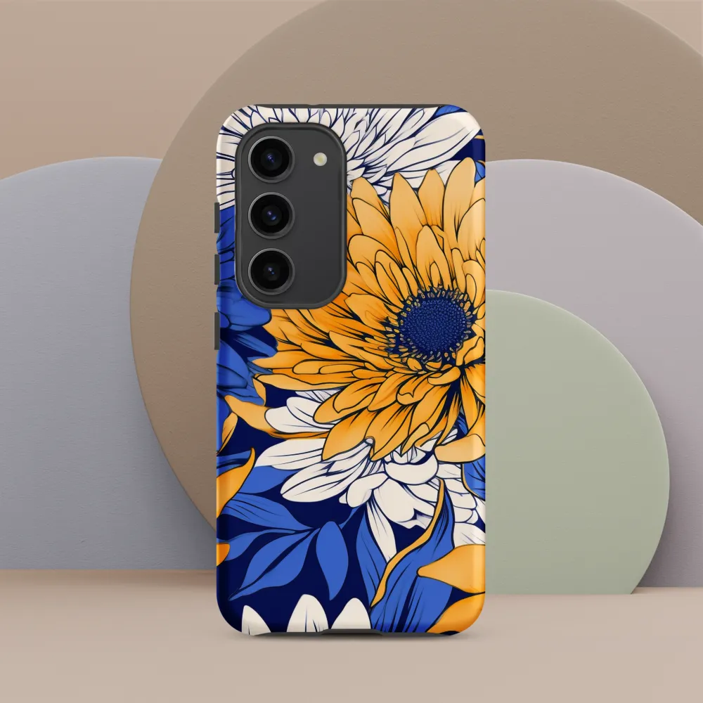 Floral Harmony in Blue and Yellow