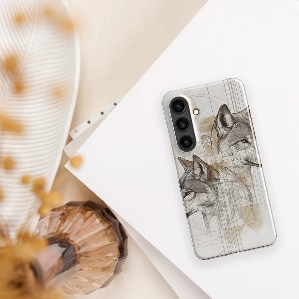 Geometric Harmony: The Essence of Wolves | Phone Case |  S24 | Snap Case | Glossy
