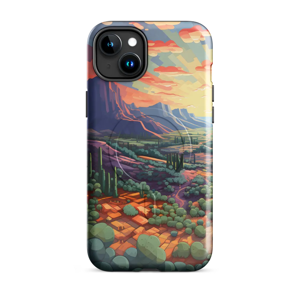 Desert Serenity at Dusk | Phone Case |  15 Plus | MagSafe® Tough Case | Glossy