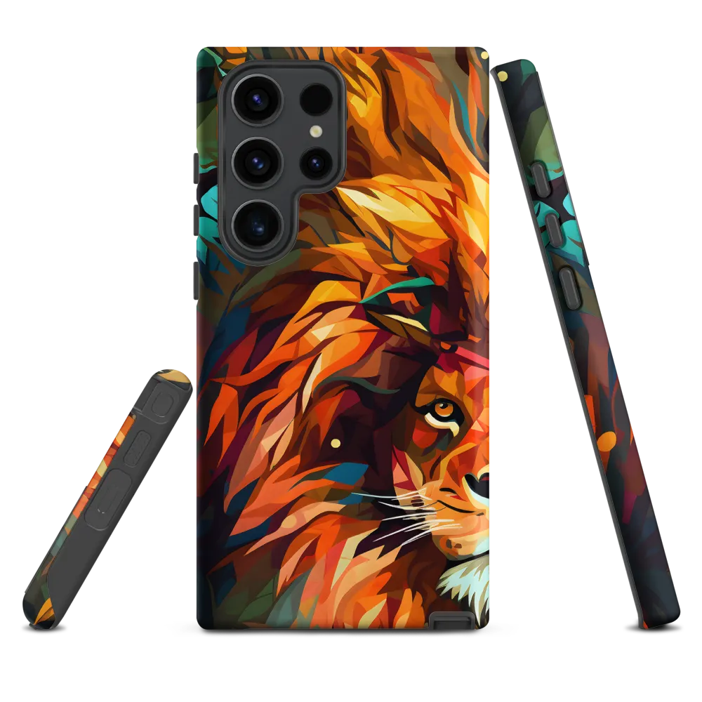 Majestic Gaze: The Polygonal Lion