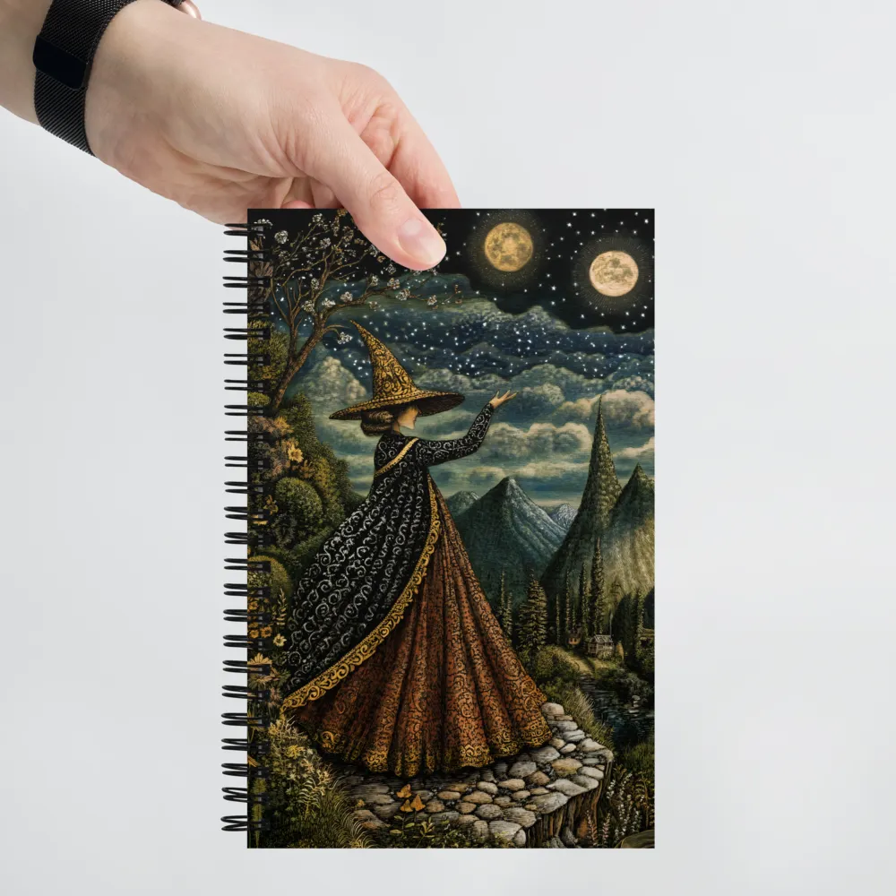 Embrace of the Celestial Witch | Spiral Notebook