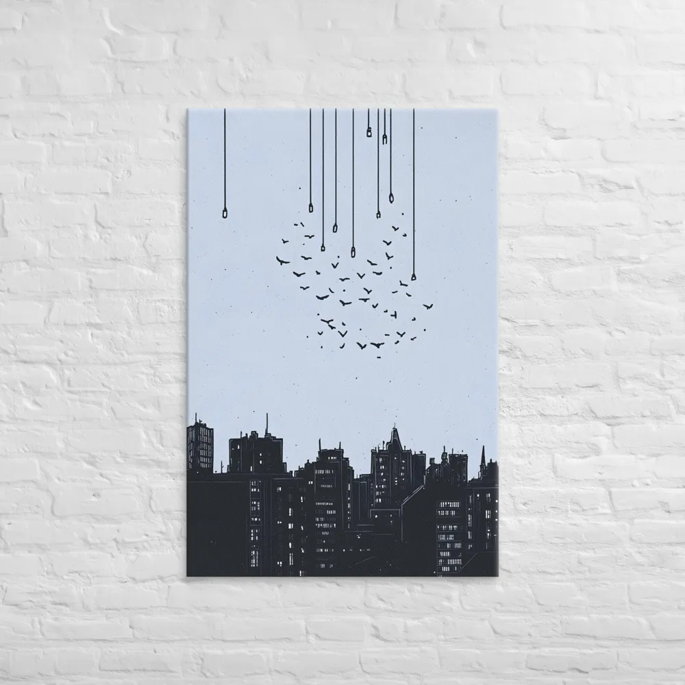 Elevated Serenity: A Minimalist Cityscape | Canvas | 32″×48″