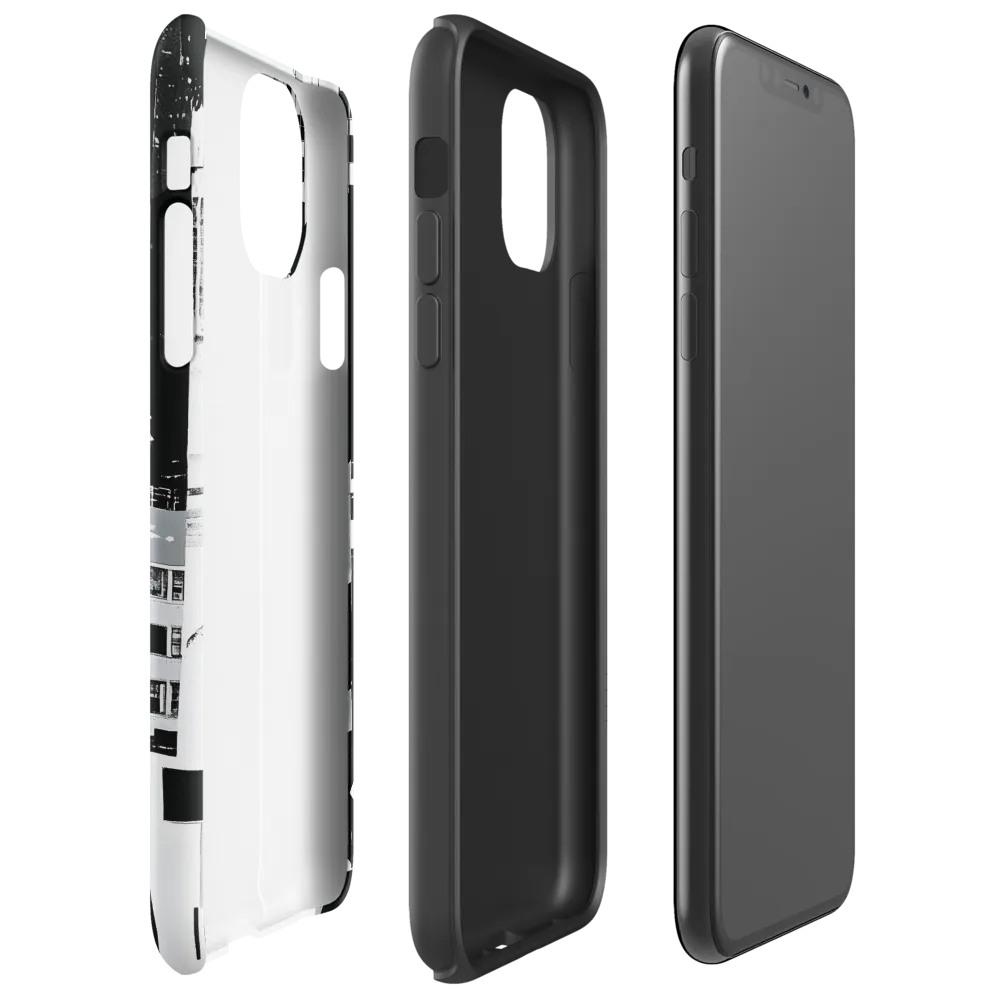 Urban Monochrome: A Contemporary Cityscape | Phone Case |  11 Pro Max | Tough Case | Glossy