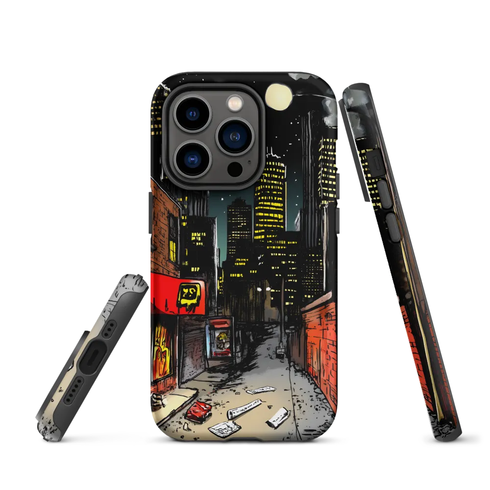 Nocturnal Cityscape: The Hidden Alley | Phone Case |  14 Pro | Tough Case | Matte