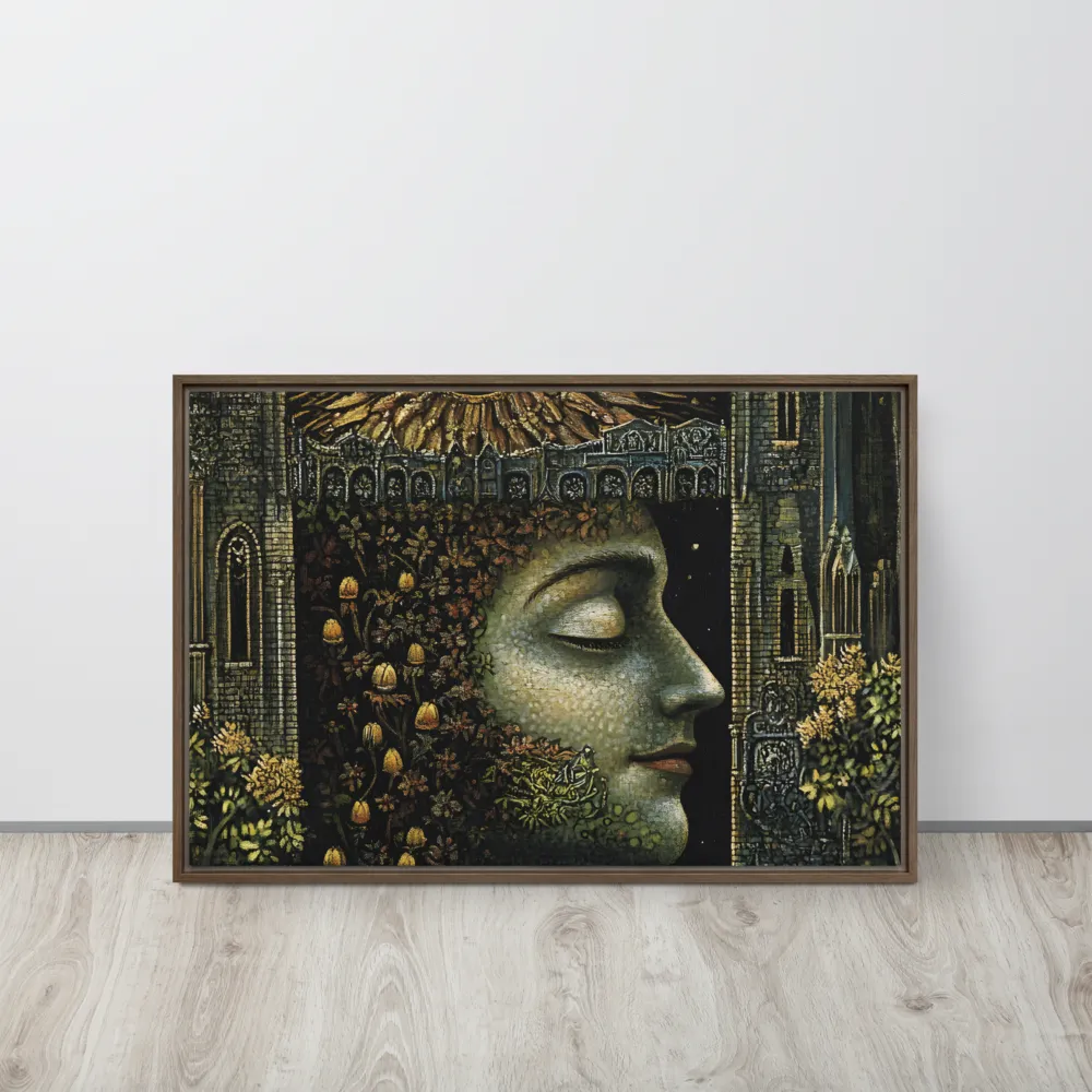 Nature’s Embrace: The Infinite Connection | Canvas with Brown Frame | 20″×30″