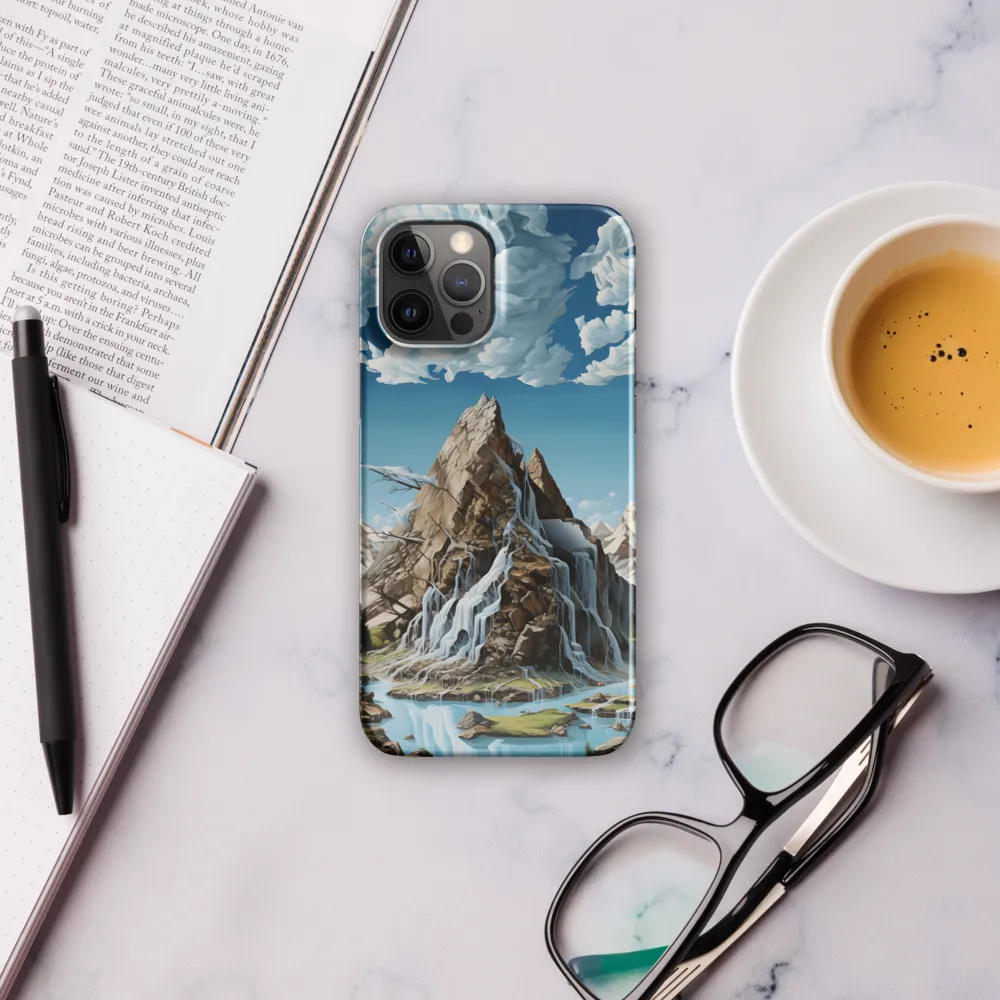 Majestic Cascade: A Mountain Masterpiece | Phone Case |  12 Pro Max | Snap Case | Glossy
