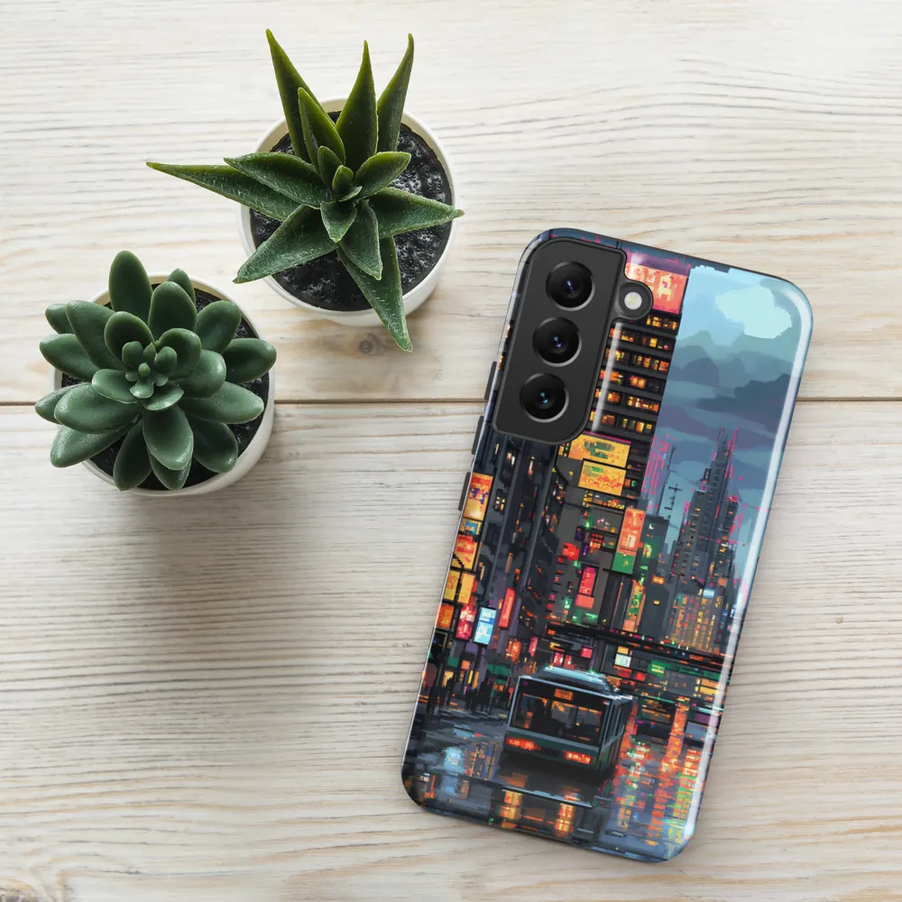 Neon Dreams: A Pixelated Urban Night