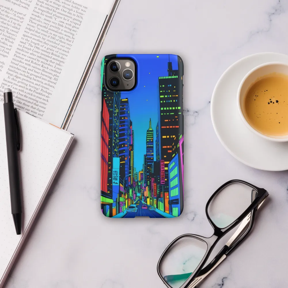 Neon Dreamscape: A Futuristic City at Dusk | Phone Case |  11 Pro Max | Snap Case | Matte