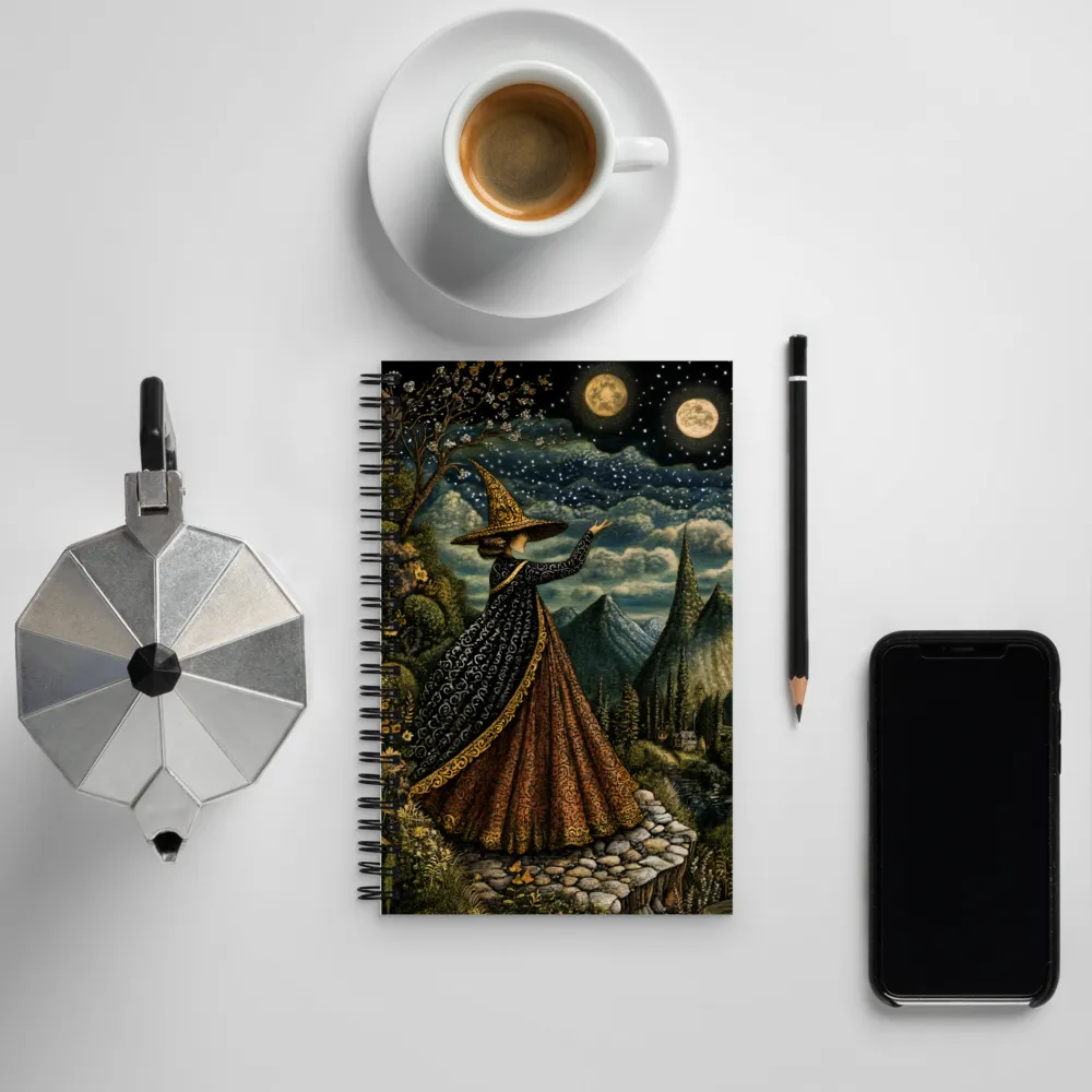 Embrace of the Celestial Witch | Spiral Notebook