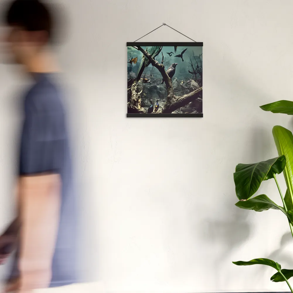 Whispers of the Avian Realm | Poster With Black Wood Hanger | 16″×16″