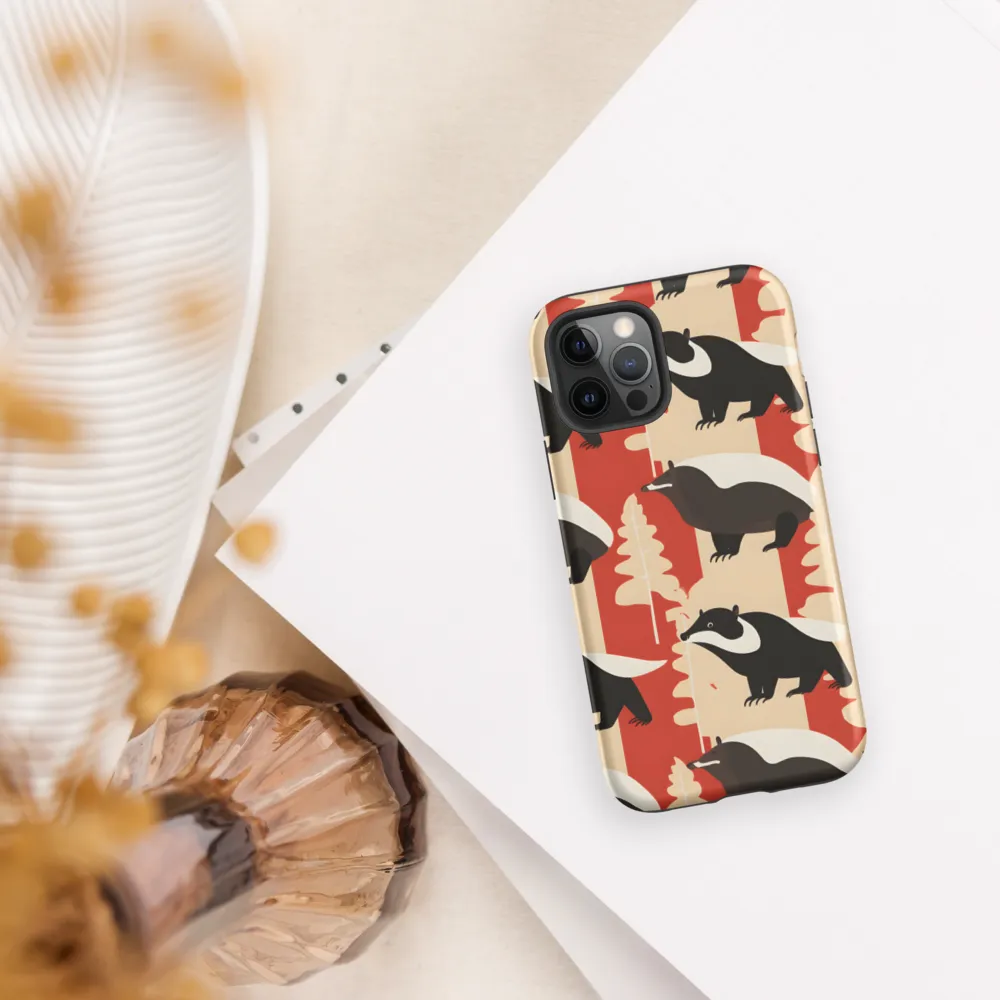 Wildlife Pattern: The Badger Tale | Phone Case |  12 Pro | Tough Case | Matte