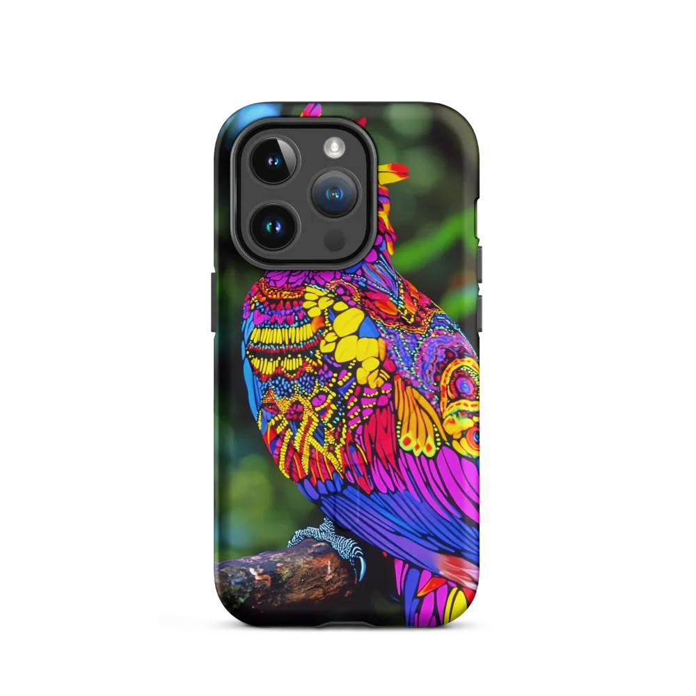 Vibrant Psychedelic Parrot | Phone Case |  14 Pro | MagSafe® Tough Case | Matte