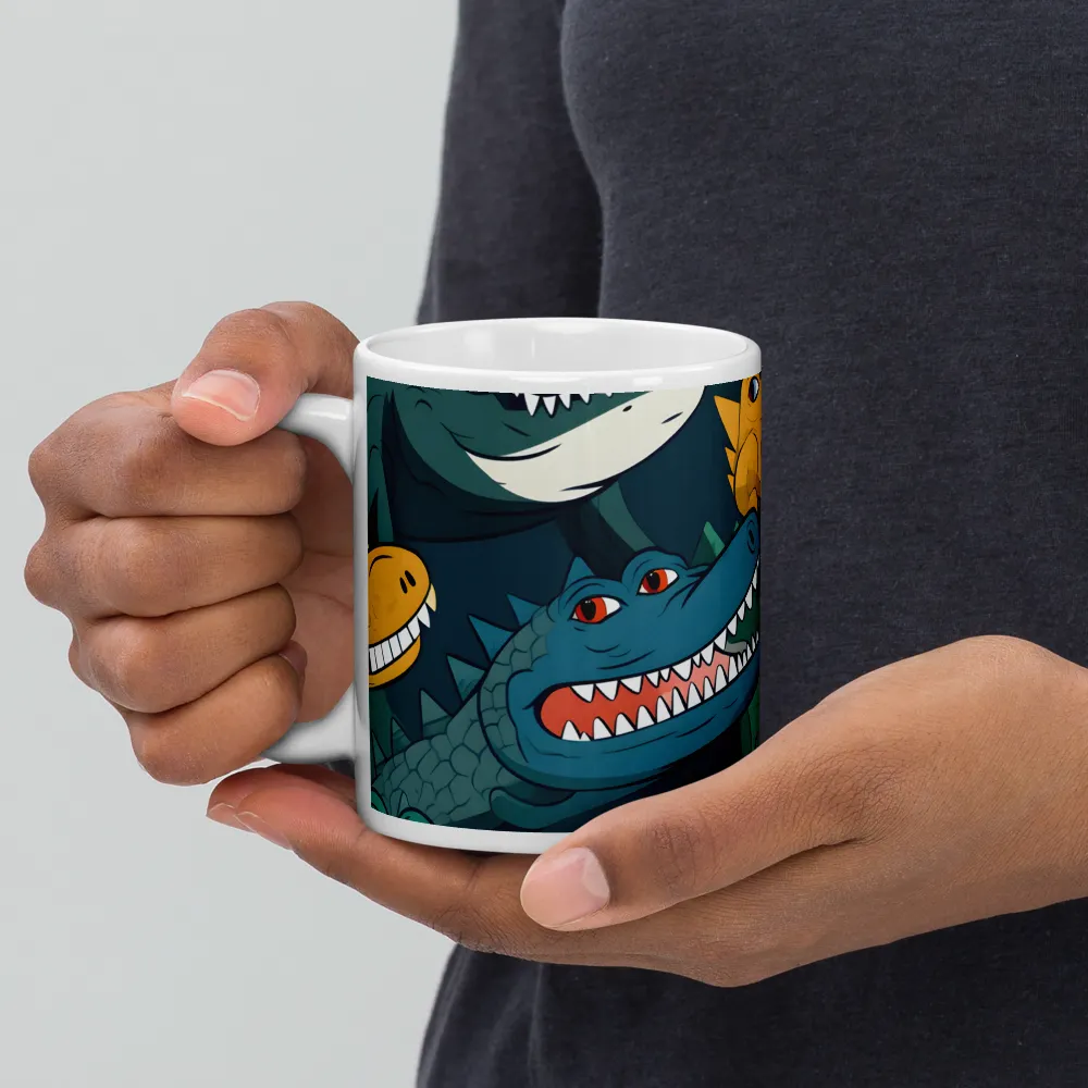 Cheerful Crocodilian Parade | Mugs | Multiple Sizes & Colors