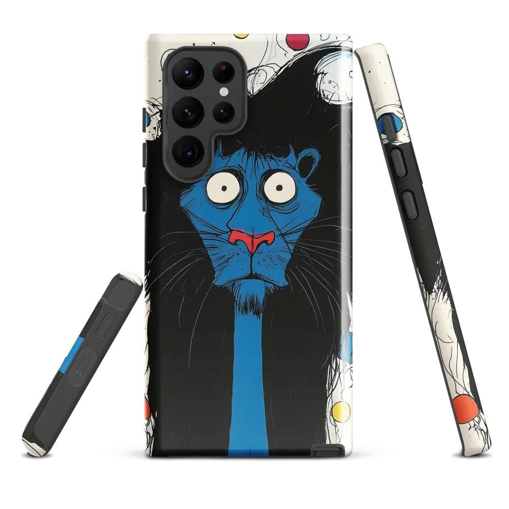 Whimsical Blue Lion