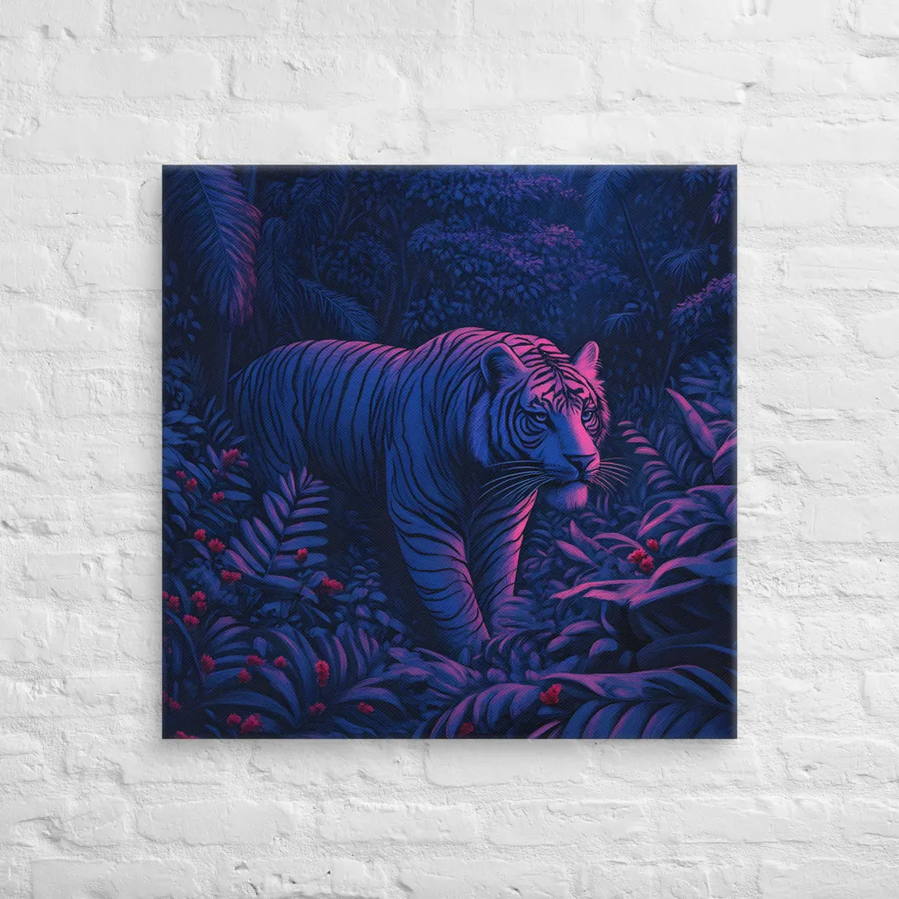 Mystic Prowler: The White Tiger in the Jungle | Canvas | 30″×30″