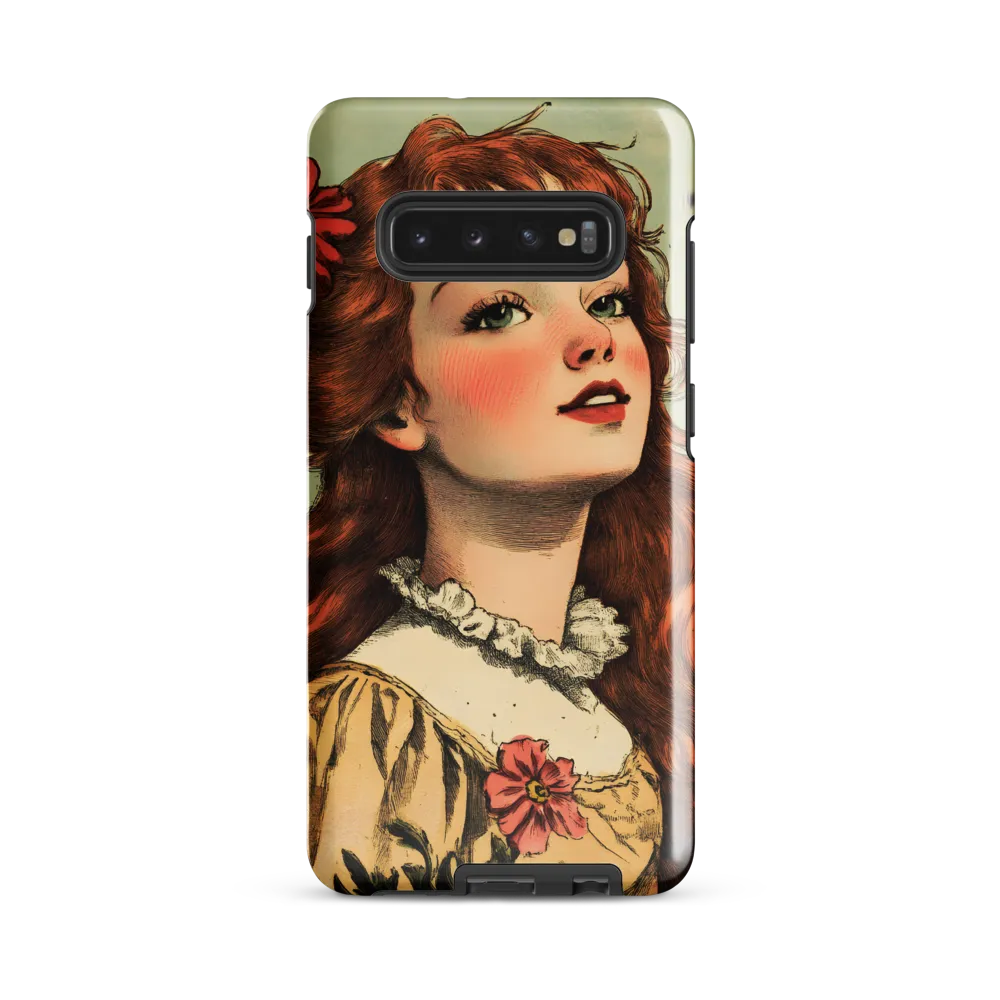 Whimsical Portrait of a Flower-Adorned Girl | Phone Case |  S10 Plus | Tough Case | Glossy