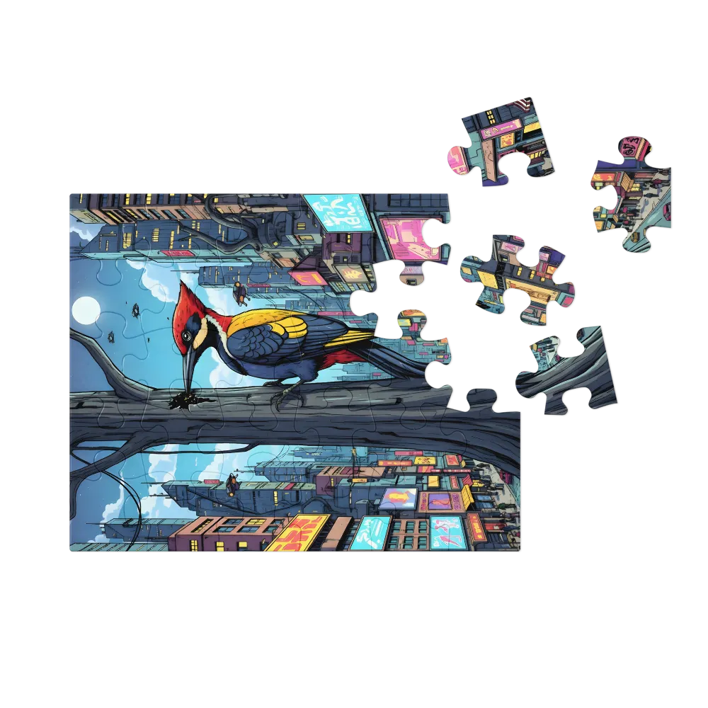 Neon Woodpecker 
 Jigsaw Puzzle in Tin Box