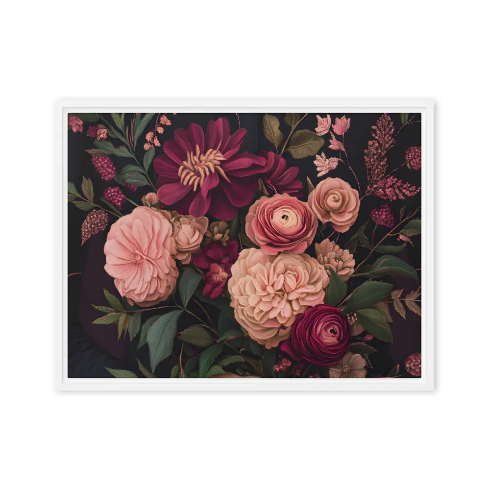 Botanical Elegance | Canvas with White Frame | 18″×24″
