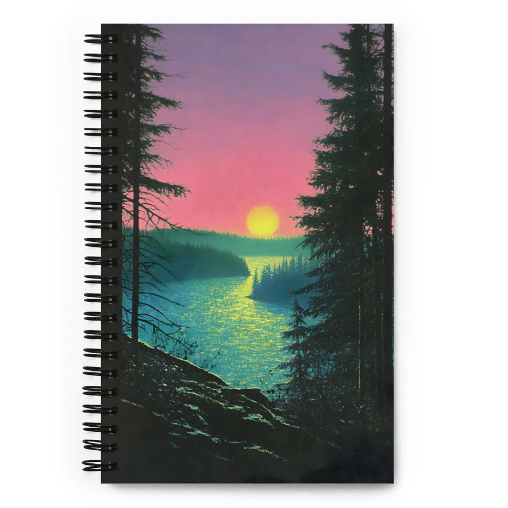 Serene Sunset by the Tranquil River | Spiral Notebook