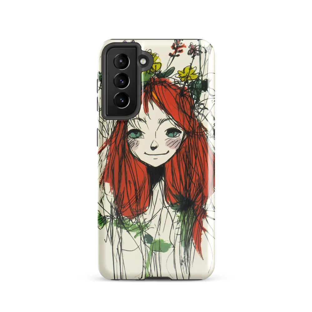Whimsical Floral Portrait | Phone Case |  S21 | Tough Case | Glossy