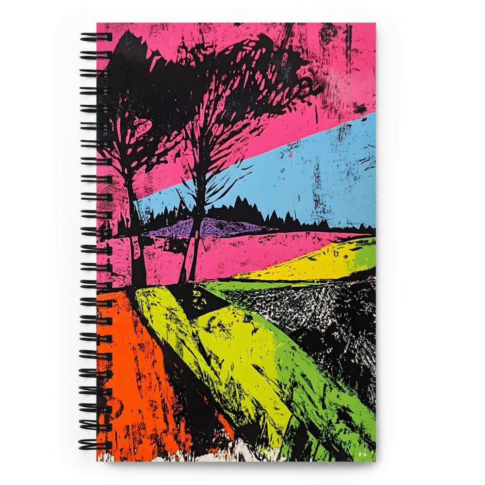 Vibrant Landscapes: An Abstract Interpretation | Spiral Notebook