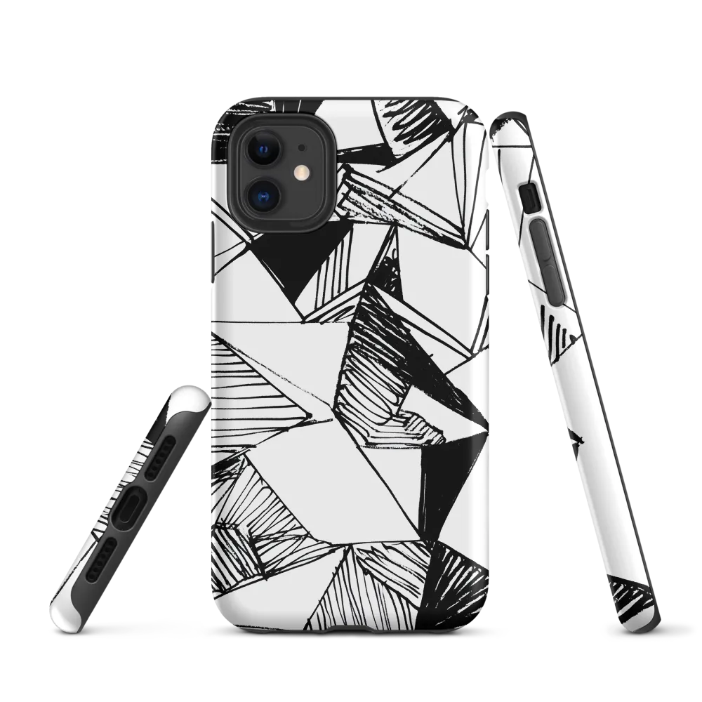 Dynamic Geometry in Ink | Phone Case |  11 | Tough Case | Matte