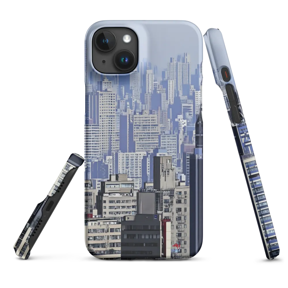 Urban Symphony: A Cityscape in Blues and Grays | Phone Case |  15 Plus | Snap Case | Matte