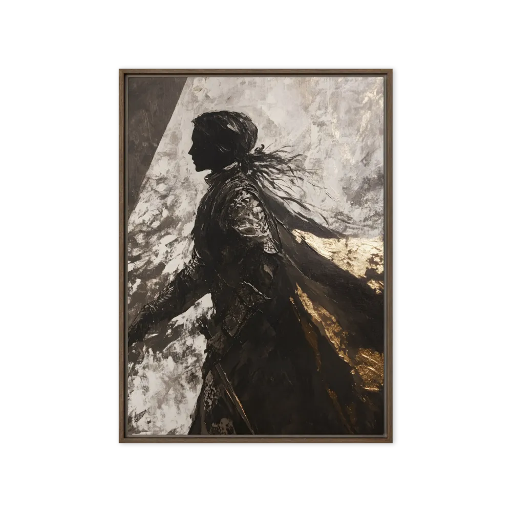 The Silhouette of Valor | Canvas with Brown Frame | 20″×28″