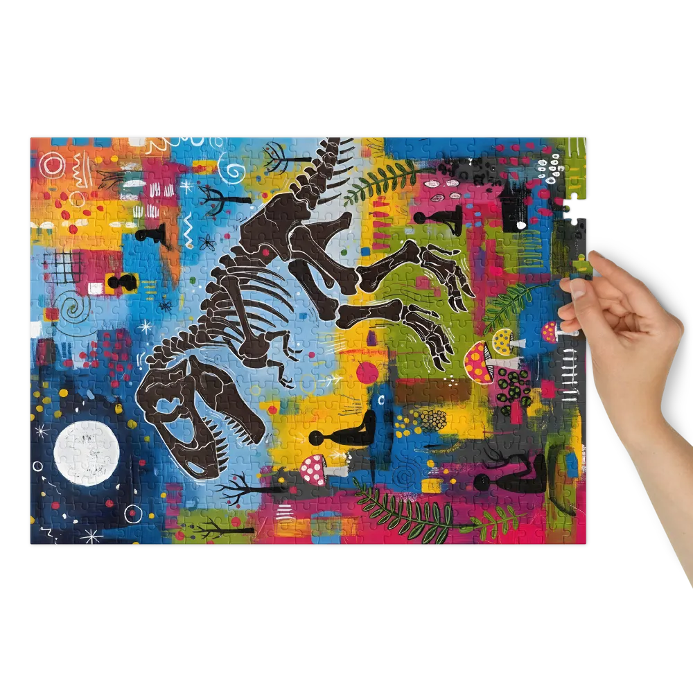 Cosmic Dinosaur Dream 
 Jigsaw Puzzle in Tin Box