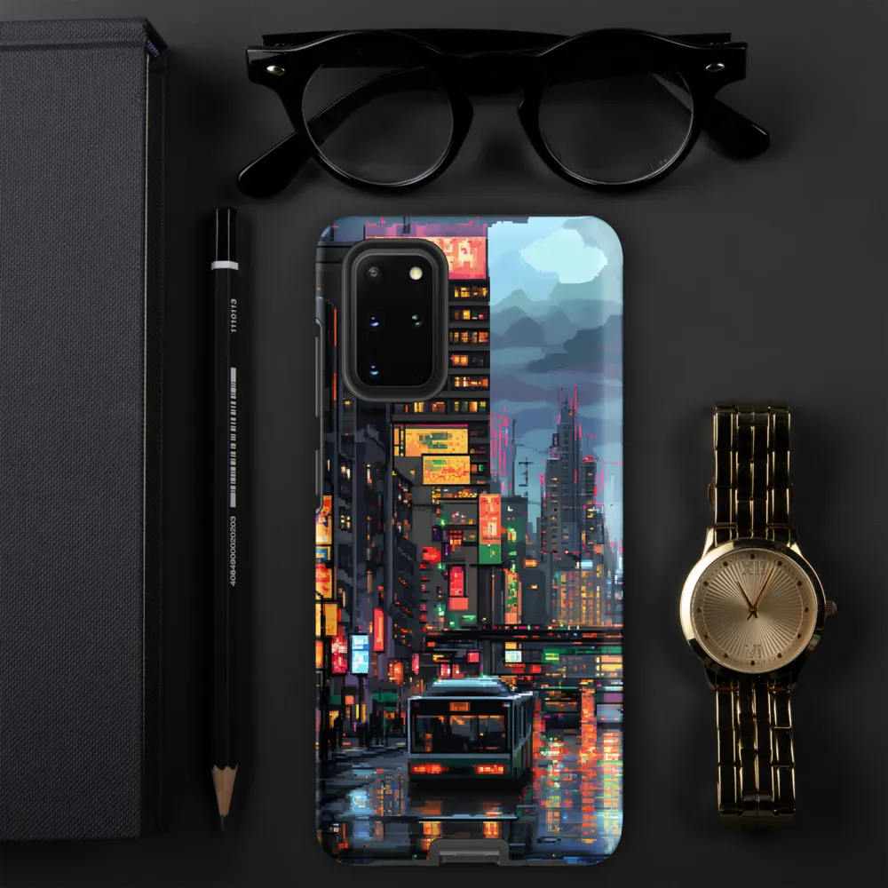 Neon Dreams: A Pixelated Urban Night