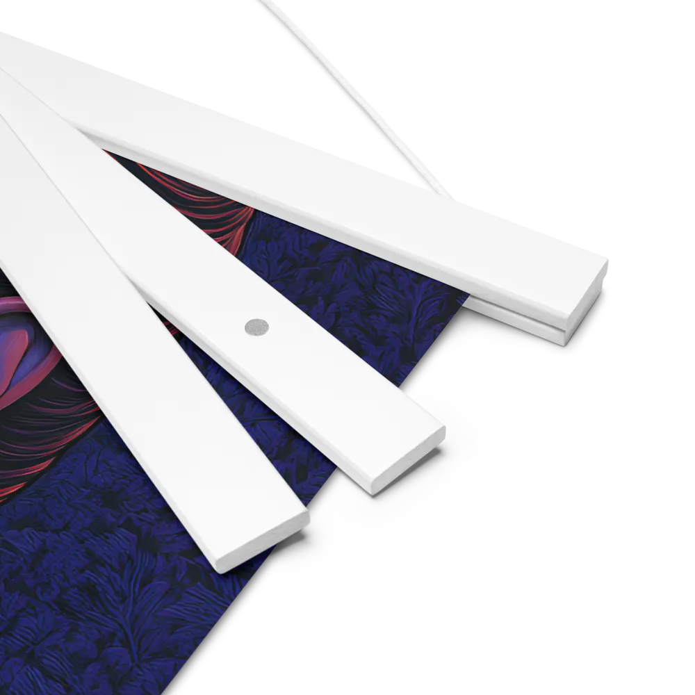 Ethereal Portrait in Blue and Red | Poster With White Wood Hanger | 14″×14″