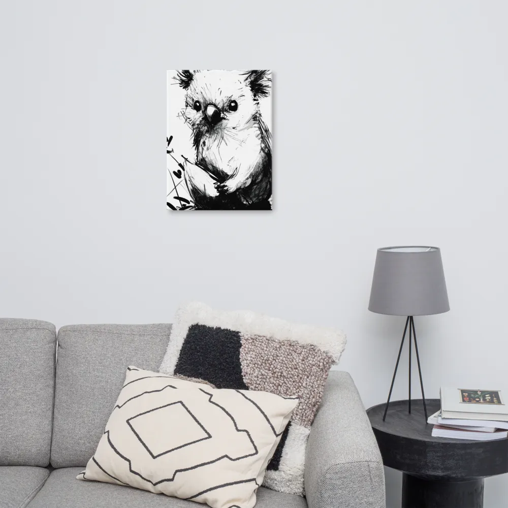 Whimsical Koala in Ink | Canvas | 18″×24″