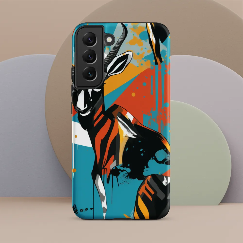 Dynamic Antelope in Vivid Abstract