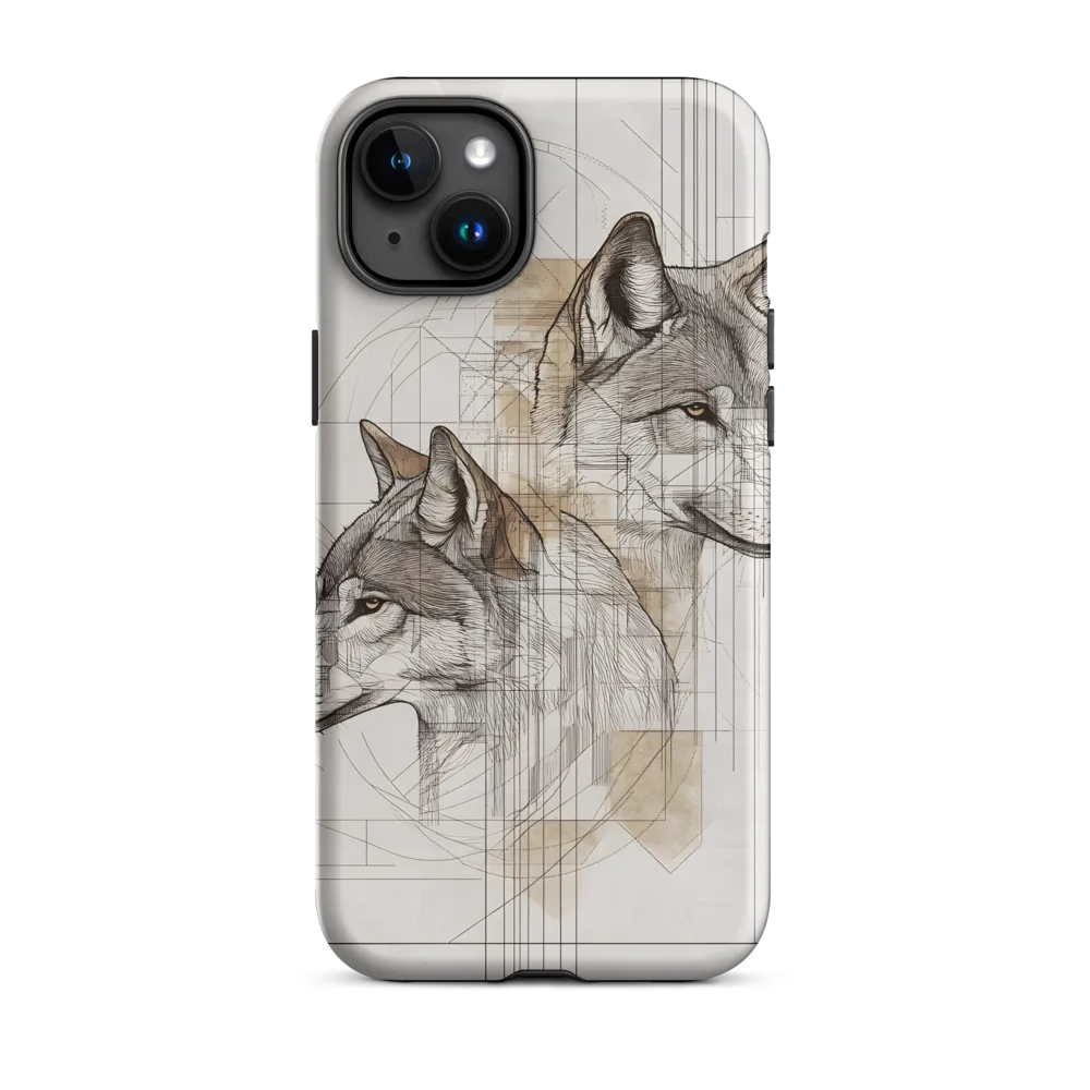 Geometric Harmony: The Essence of Wolves | Phone Case |  15 Plus | Tough Case | Matte