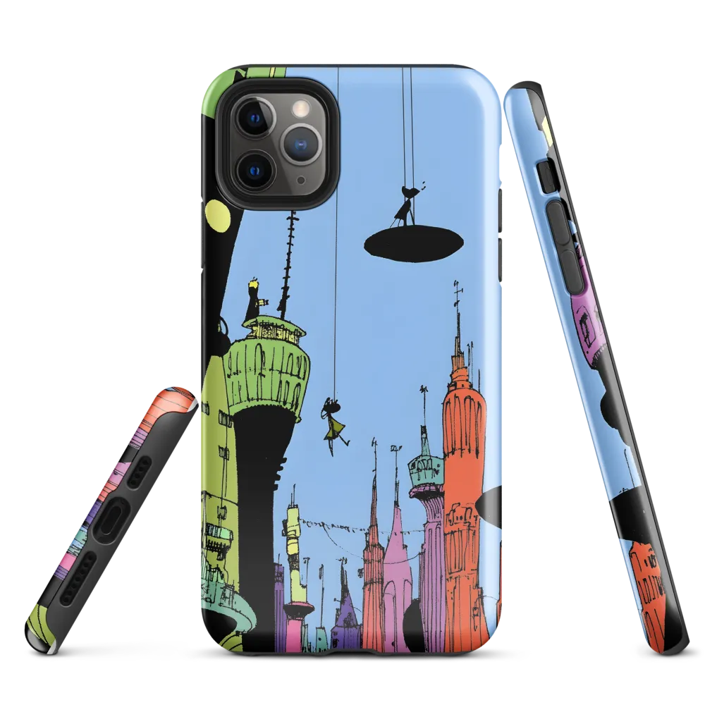 Whimsical Heights: A Futuristic Cityscape | Phone Case |  11 Pro Max | Tough Case | Glossy